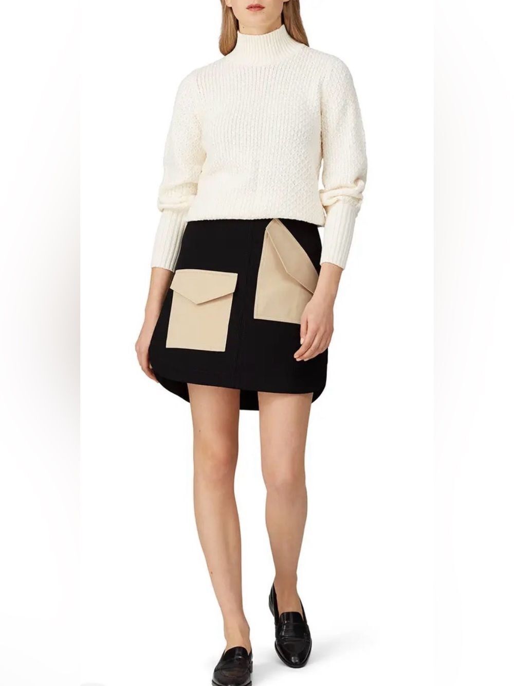 Tibi Bond Stretch Knit Patched Skirt Size 2